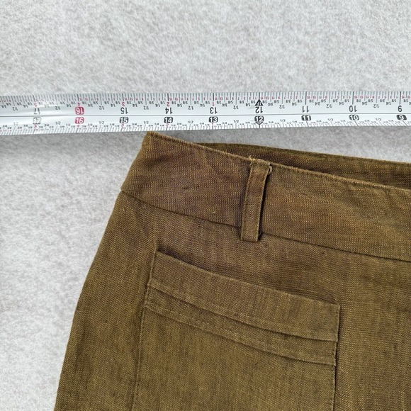 JONES WEAR 100% Linen Pants Womens Size 6 Green‎ Relaxed Fit Cropped - Picture 7 of 9
